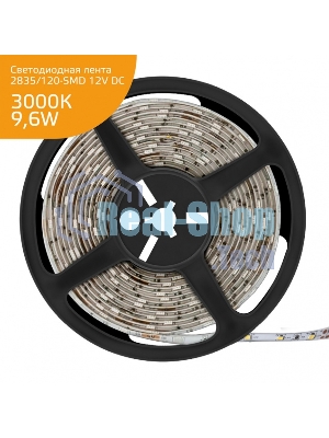 Лента светодиодная Elementary 2835/120-SMD 9.6W 12V DC теплый белый IP20 (ZIP bag 5m)