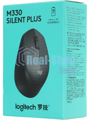 Мышь беспроводная Logitech M330 SILENT PLUS черный, 1000 dpi, радиоканал, USB, кнопки - 3