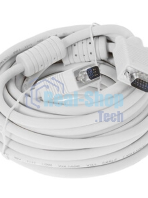 Кабель VGA Premium Cablexpert CC-PPVGA-10-B, 15M/15M, 3.0м, черный, тройной экран, феррит.кольца, пакет