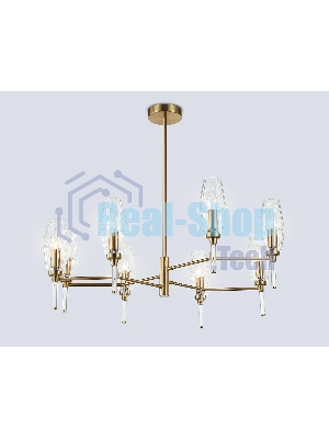 Люстра Ambrella light LH55202/8 BS/CL латунь/прозрачный E14*8 max 40W D800*520