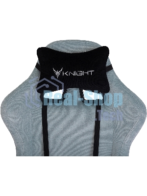 Кресло игровое Knight Terminator серо-голубой Light-28, крестов. металл
