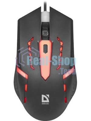 Мышь проводная Defender Hit MB-601 черный, 1200 dpi, USB, кнопки - 4