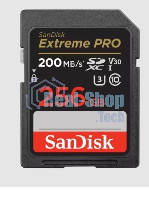 Флеш карта SD 256Gb SanDisk SDXC Class 10 V30 UHS-I U3 Extreme Pro 200MB/s