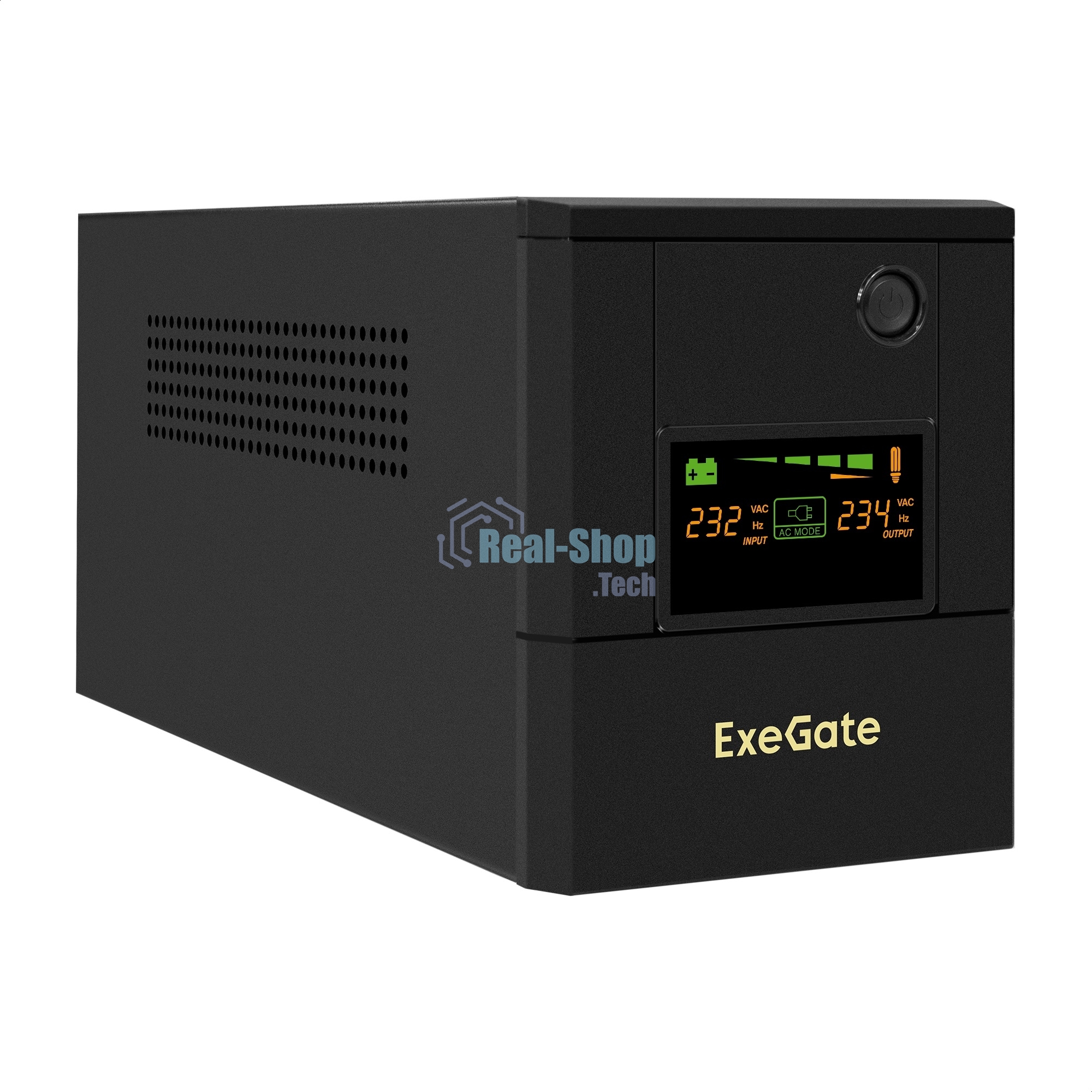 Источник бесперебойного питания ExeGate Smart LB-2000.LCD.AVR.4SH.USB (2000VA/1200W, цветной LCD, AVR, 4*Schuko, USB, батарея 12V 9Ah - 2 шт., металлический корпус, Black)