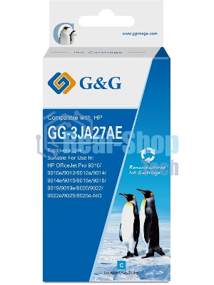 Картридж струйный G&G GG-3JA27AE 963XL голубой (25.8мл) для HP OfficeJet Pro 9010/9010e/9012/9012e/9014/9014e/9015/9015e/9016/9019/9019e/9020/9022/9022e/9025/9025e AIO