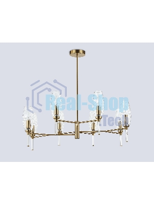 Люстра Ambrella light LH55202/8 BS/CL латунь/прозрачный E14*8 max 40W D800*520