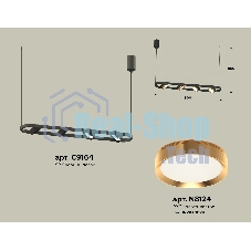Светильник Ambrella light XB9164102/4 SBK/PYG черный песок/золото желтое полированное GX53 (C9164, N8124)
