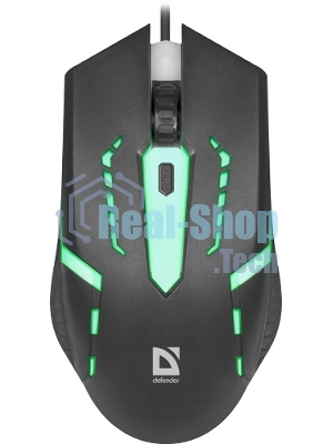 Мышь проводная Defender Hit MB-601 черный, 1200 dpi, USB, кнопки - 4