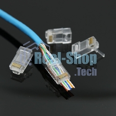 Коннектор RJ-45 (8P8C) LC-PTU-01/10 вилка универсальная. cat.5e. со сквозным отверстием(10 шт.)