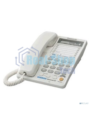 Телефон проводной Panasonic KX-TS2368RUW белый 2 линии, конференц-связь, спикер., 30 номеров памяти, ЖКД, Flash, часы