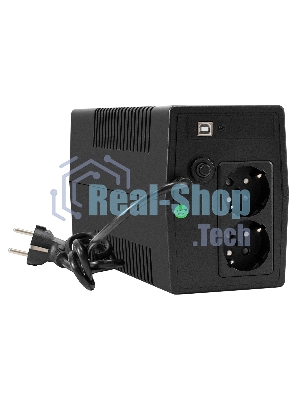Источник бесперебойного питания ExeGate Smart LB-850.LCD.AVR.2SH.USB (850VA/510W, LCD, AVR, 2*Schuko, USB, батарея 12V 9Ah, черный)
