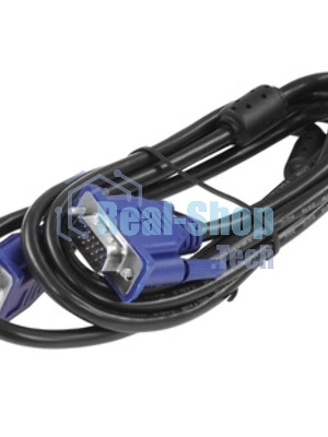 Кабель VGA Pro Cablexpert CC-PVGA-1.8M, 15M/15M, 1.8м, экран, феррит. кольца, пакет