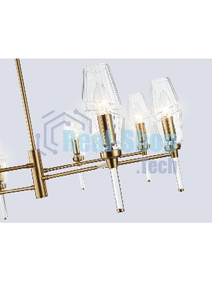 Люстра Ambrella light LH55202/8 BS/CL латунь/прозрачный E14*8 max 40W D800*520