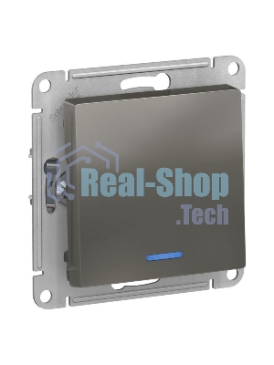 Механизм выключателя 1-кл. СП AtlasDesign 10А IP20 (сх. 1а) 10AX с подсветкой сталь SchE ATN000913