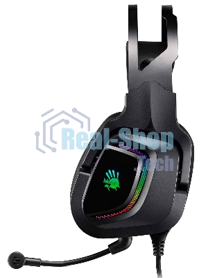 Гарнитура проводная с микрофоном A4Tech Bloody G570 черный/серый 2м мониторные USB оголовье (G570 USB/BLACK + GREY)