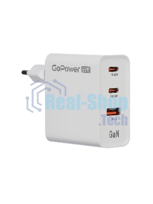 Сетевое зарядное устройство GOPOWER 1USB+2TYPE-C 65W QC3.0 GAN белый