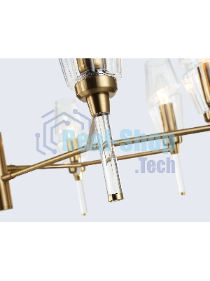 Люстра Ambrella light LH55202/8 BS/CL латунь/прозрачный E14*8 max 40W D800*520