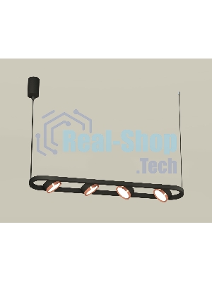 Светильник Ambrella light XB9164103/4 SBK/PPG черный песок/золото розовое полированное GX53 (C9164, N8126)