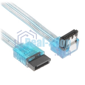 Кабель интерфейсный SATA Cablexpert CC-SATAM-DATA90-TR-50CM, Sata3 7pin/7pin, мет.защелка, угловой разъем, 50 см, прозрачный, пакет