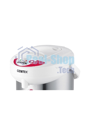 Термопот Centek CT-0080 белый, 3л, 600Вт, 3 способа подачи воды, корпус из нержавеющей стали