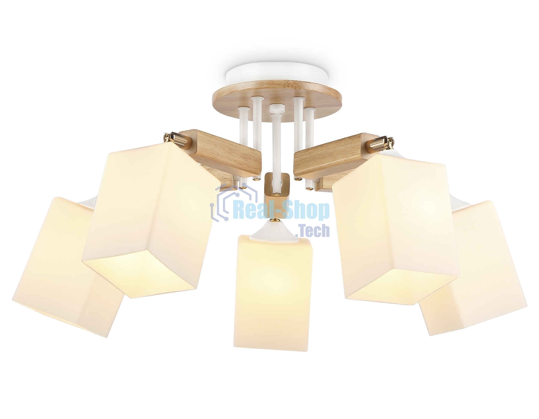 Светильник Ambrella light TR9518/5 WH/GD/FR белый/золото/белый матовый E27*5 max 40W D670*260