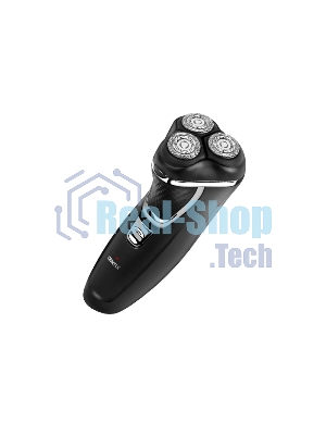 Электробритва Centek CT-2176 черный/хром ротор, 3 плавающие головки, аккумулятор + работа от сети, триммер