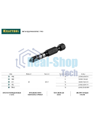 Биты KRAFTOOL Impact Pro, Philips, тип хвостовика E 1/4