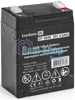 Батарея для ИБП ExeGate EP234535RUS DT 6045/EXG645 (6V 4.5Ah) клеммы F1