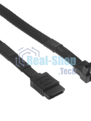 Кабель интерфейсный SATA Cablexpert CC-SATAM-DATA90-BL-50CM, Sata3 7pin/7pin, мет.защелка, угловой разъем, 50 см, черный, пакет