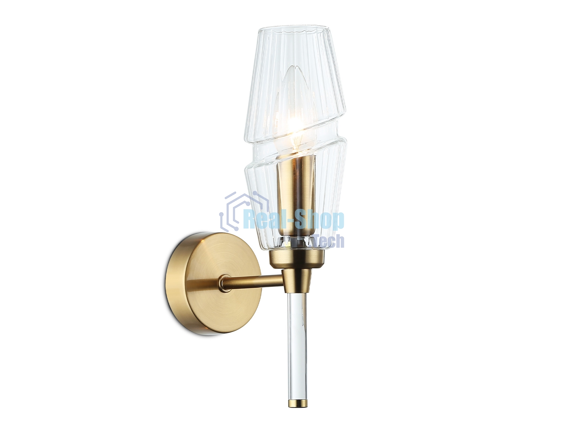 Настенный светильник Ambrella light LH55204 BS/CL латунь/прозрачный E14 max 40W 150*80*280