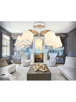 Светильник Ambrella light TR9518/5 WH/GD/FR белый/золото/белый матовый E27*5 max 40W D670*260