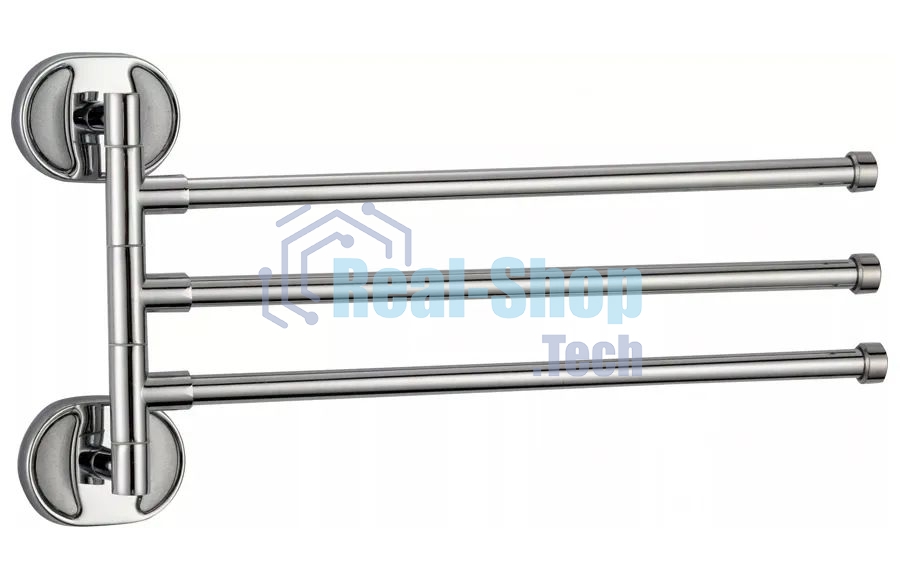 Полотенцедержатель поворотный Potato Genus P2913 тройной, хром