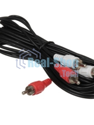 Кабель аудио Cablexpert CCA-2R2R-3M-N, 2xRCA/2xRCA, 3м, черный, пакет