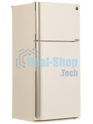 Холодильник Sharp SJ-XE55PMBE бежевый двухкамерный 388/148л морозилка сверху, No Frost