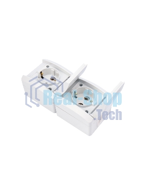 Блок вертикальный 2 розетки (керамика) Kranz INDUSTRIAL IP54 с заземлением, о/у, белый