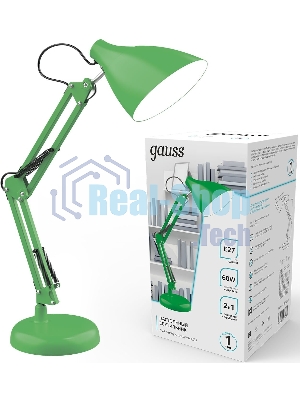 Светильник Gauss GT0033 настольный на струбцине/основание E27 зеленый 60Вт