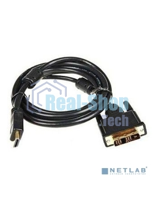 Кабель DVI Buro HDMI19 (m)/DVI-D(m) 5м феррит.кольца позолоченные контакты