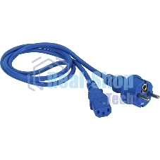 Шнур питания Lanmaster C13-Schuko прямая, 3х0.75, 220В, 10А, синий, 1.5 метра