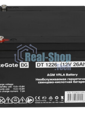 Комплект источника бесперебойного питания Exegate EX295986RUS + батарея 26Aч EX282970RUS 1шт (инвертор, синус, для котла) ExeGate SineTower SZ-600.LCD.AVR.1SH <600VA/360W, чистый синусоида, LCD дисплей, AVR, 1*Schuko, линейно-интерактивный, Black> + батарея ExeGate DT 1226 (12В, 26Ач) 1шт