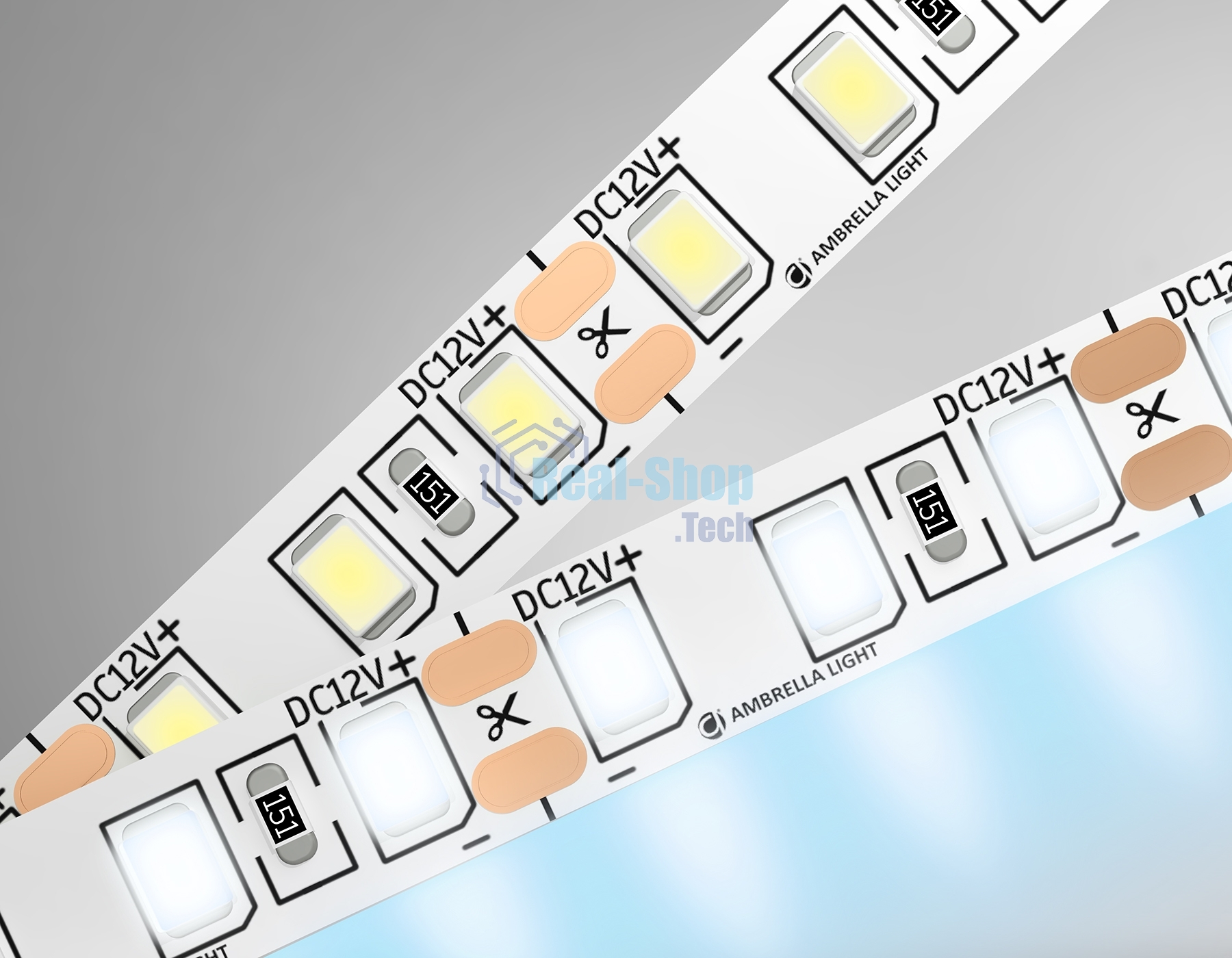 Светодиодная лента GS1103 2835 120Led/ 9.6W m/ 12V IP20 6500K/ 5000*8*1.2mm (2 конт.)