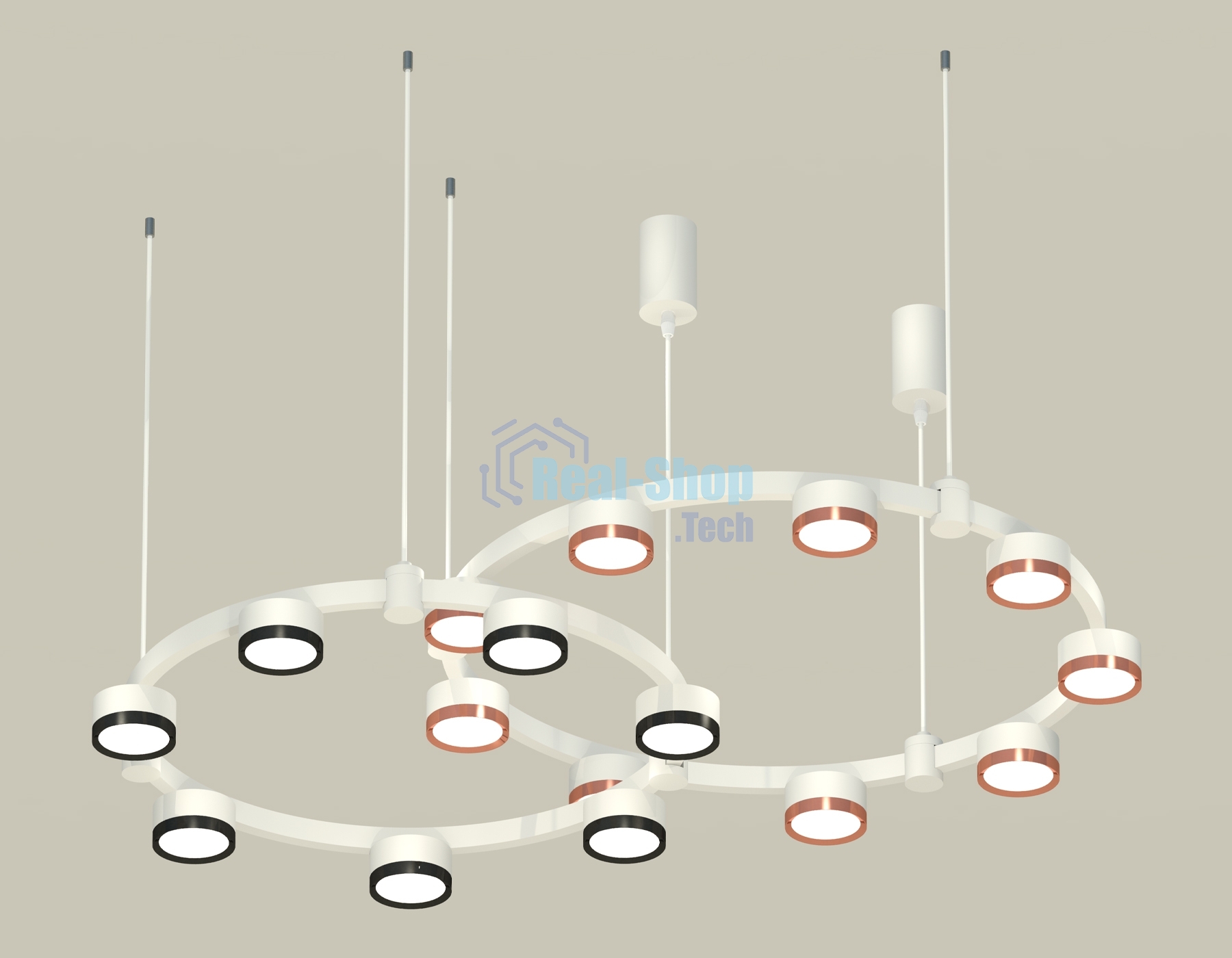 Светильник Ambrella light XR92081210/16 SWH/PPG/PBK белый песок/золото розовое полированное/черный полированный GX53