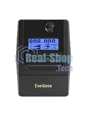 Источник бесперебойного питания ExeGate Smart LB-850.LCD.AVR.4C13.USB (850VA/510W, LCD, AVR, 4*C13, USB, батарея 12V 9Ah, черный)