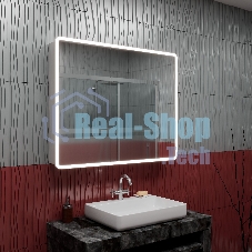 Зеркало-шкаф Bau Stil 100х80, LED подсветка, сенсор, плавное закрывание, оборачиваемый
