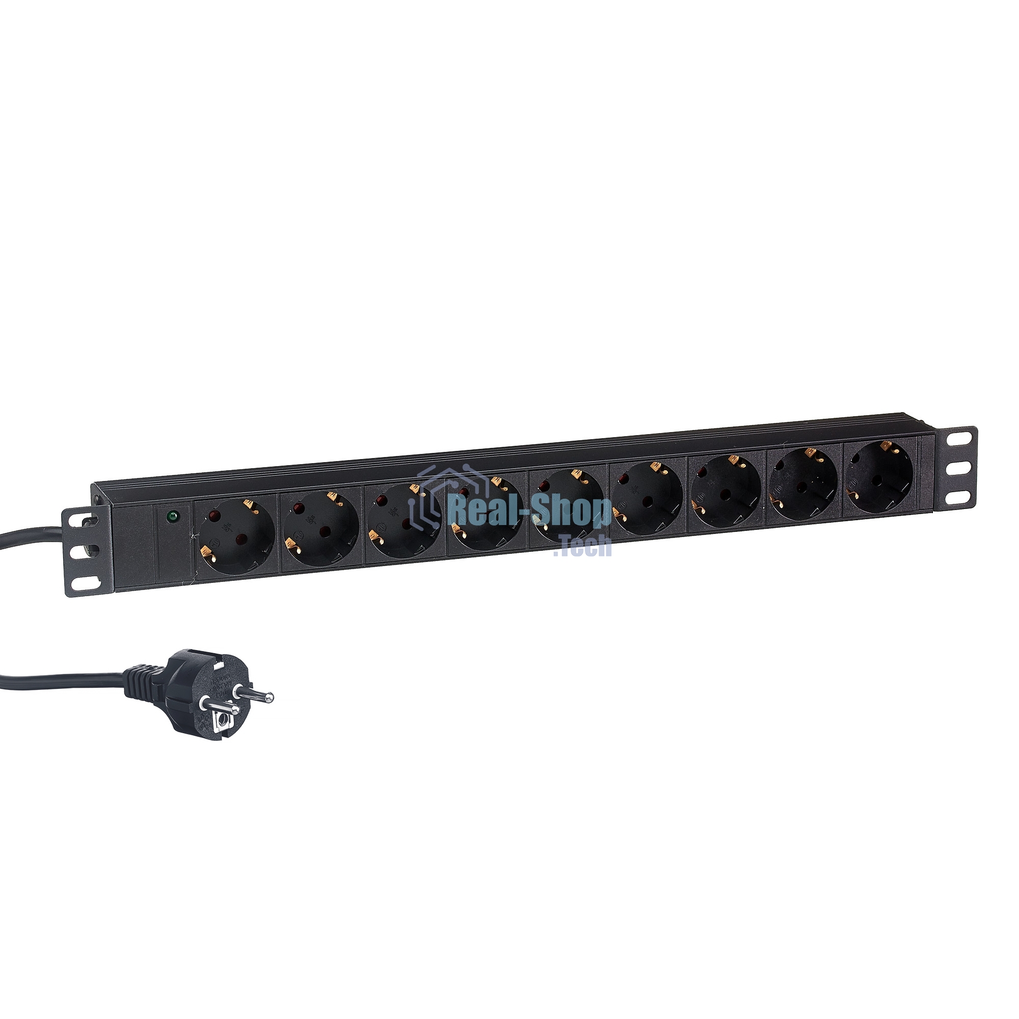 Блок розеток горизонтальный ExeGate ServerPro PDU-19H902 Al-9S-EU1.8, 19