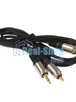 Кабель аудио Cablexpert CCAB-02-35M2RM-1.5MB. 3.5 Jack(M)/2х RCA (M), черный, 1.5м, блистер