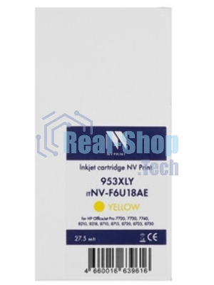 Картридж струйный NVPrint 953XLY (NV-F6U18AE) Yellow для HP OfficeJet Pro 7720, 7730, 7740, 8210, 8218, 8710, 8715, 8720, 8725, 8730 (1600 стр)