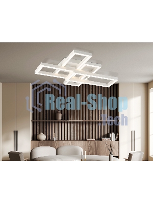 Потолочный светодиодный светильник Ambrella light FA1001/2+2 WH белый 65W 3000K-6400K 550*453*130 (ПДУ ИК)