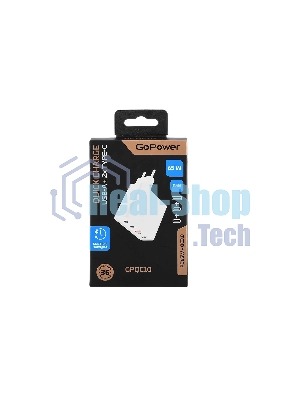 Сетевое зарядное устройство GOPOWER 1USB+2TYPE-C 65W QC3.0 GAN белый