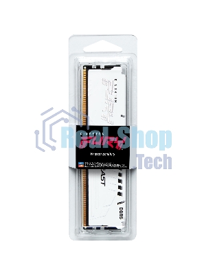 Оперативная память Kingston Fury Beast, DDR5, 16Gb (1x16GB), 5600MHz, CL40, DIMM, радиатор, белый