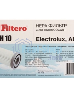 Фильтр HEPA Filtero FTH 10, 1 шт., для пылесосов Electrolux: Z 7100- Z 7120, ZAC 6700 - ZAC 6899 Accelerator, ZE 2400 - ZE 2410 ErgoBox, ZS 203 - ZS 205 Energica, ZTI 7610 - ZTI 7690 Erg